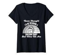 Womens Never Thought I'd Be Wearing A Unicorn Shirt V-Neck T-Shirt
