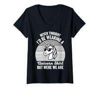 Womens Never Thought I'd Be Wearing A Unicorn Shirt V-Neck T-Shirt
