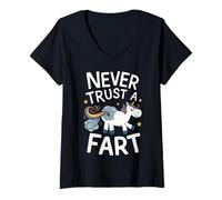 Womens Never Trust A Fart V-Neck T-Shirt
