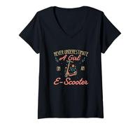 Women's Never Underestimate A Girl On an E-Scooter Cool Ebike Driver V-Neck T-Shirt