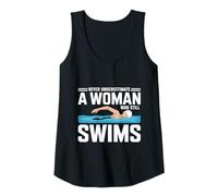 Womens Never Underestimate A Woman Who Still Swims Swimming Athlete Tank Top