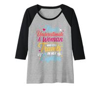 Womens Never Underestimate A Woman Who Still Travels in Her 80's Raglan Baseball Tee