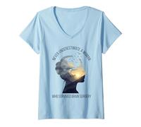 Women's Never Underestimate A Woman Who Survived Brain Surgery V-Neck T-Shirt