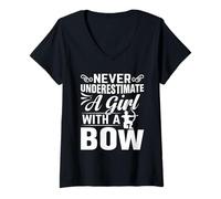 Women's Never Underestimate an Archer with a Bow V-Neck T-Shirt