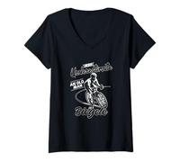 Womens Never Underestimate an Old Man On a Bicycle, Men Cycling V-Neck T-Shirt