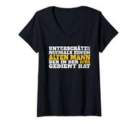 Women's Never Underestimate an Old man who Served in the NVA V-Neck T-Shirt