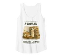 Womens Never Underestimate Woman Still Run Library in Her Seventies Tank Top