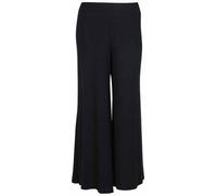 Womens New Black Wide Leg Flared Trousers Ladies Plain Stretch Fit Elasticated Waist Long Palazzo Pants Plus Size 16