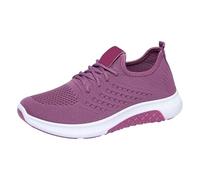 Women's New Casual Walking Soft Sole Fashion Breathable Casual Comfortable Sports Shoes Flats for Women 6.5 Purple