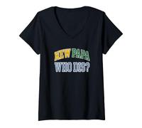Women's New Dad New Papa Who Dis Expecting Father V-Neck T-Shirt