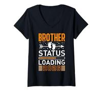 Womens New Family Member Brother Status Loading 2026 Brothers V-Neck T-Shirt