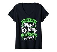 Women's New Kidney Organ Transplant Recipient V-Neck T-Shirt