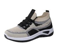 Women's New Mesh Breathable Sports Shoes Casual Soft Comfortable Running Shoes Sports and Leisure Shoes Trainers for Women Size 6.5uk Wide Fit (Black, 6.5)