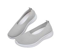 Women's New Mesh Elastic Thick Bottom Breathable Non Slip One Foot Stirrup Leisure Comfortable Casual Shoes X Casual Shoes Women (Grey, 4.5)