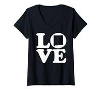 Women's New Mexico Map Love Graphic V-Neck T-Shirt