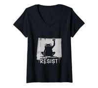 Women's New Mexico Resist Frog Protest No Kings Day V-Neck T-Shirt