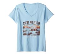 Womens New Mexico Still Stone Wide Silence Since 1912 V-Neck T-Shirt