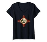Women's New Mexico Zia Sun Symbol V-Neck T-Shirt