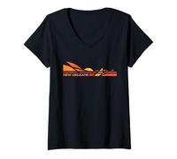 Women's New Orleans Louisiana Lifestyle V-Neck T-Shirt