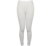 Womens New Plain Stretch Ladies Full Long Length Skinny Elasticated Waist Trousers Pants Leggings White Size 16 - 18