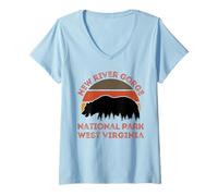 Womens New River Gorge National Park V-Neck T-Shirt
