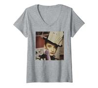Women's New Romantic Singer With Hat By Simon Fowler V-Neck T-Shirt