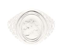 Women's New! Sterling Silver St George Oval Signet Ring (Size Q) 13x15mm Head | Luxury Ladies Ring