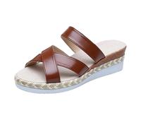 Women's New Summer Comfortable Open Toe Casual Sandals for Outdoor Wear Womens Penguin Slippers Size 8 (Brown, 5.5)