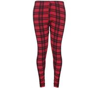 Womens New Tartan Check Printed Ladies Stretch Elasticated Waistband Long Fit Pants Leggings Plus Size Size 12 - 14