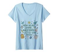 Womens New Year Same Questions Teacher Back to School Design V-Neck T-Shirt