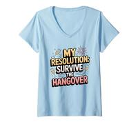 Womens New Year's Resolutions - Hangover New Year's Eve Party 2026 V-Neck T-Shirt