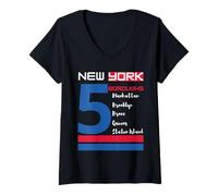 Womens New York and The 5 Boroughs - Love New York City V-Neck T-Shirt