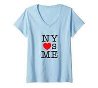 Womens New York Loves Me I Love NY NYC Kids I Heart NY V-Neck T-Shirt