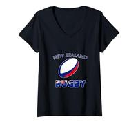 Womens New Zealand All Legendary Blacks Rugby Pride V-Neck T-Shirt