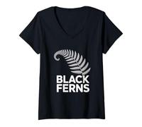 Womens New Zealand Rugby Womens Rugby Black Ferns All Blacks Men V-Neck T-Shirt