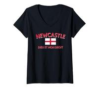Womens Newcastle England St George’s Cross Heritage V-Neck T-Shirt