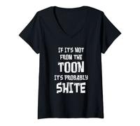 Womens Newcastle Toon Geordie Funny Probably Shite Joke V-Neck T-Shirt