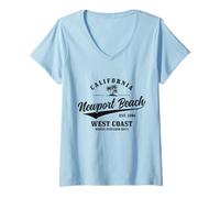 Women's Newport Beach California V-Neck T-Shirt