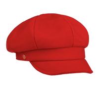 Mayser Newsboy Cap Wide Fit Visor Made in EU Women Autumn Winter Red