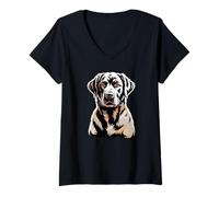 Womens Newspaper Art Chesapeake Bay Retriever Chessie V-Neck T-Shirt