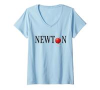 Womens Newton Apple Gravity Science Funny V-Neck T-Shirt