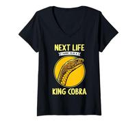 Womens Next Life i Want to be a King Cobra. King Cobras King Cobra V-Neck T-Shirt