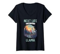 Womens Next Life i Want to be a Llama. Llamas Llama V-Neck T-Shirt