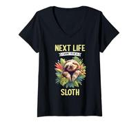 Womens Next Life i Want to be a Sloth. Sloths Sloth V-Neck T-Shirt