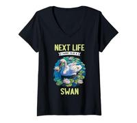 Womens Next Life i Want to be a Swan. Swans Swan V-Neck T-Shirt