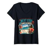 Women's Next Stop Turks & Caicos Island Vacation V-Neck T-Shirt