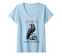 Womens Ni Dieu Ni Maitre No Kings Pro Democracy Anti Fascism Resist V-Neck T-Shirt