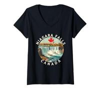 Womens Niagara Falls, Ontario, Toronto & the Canadian Flag V-Neck T-Shirt
