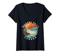 Womens Niagara Falls, Ontario, Toronto & The Canadian Flag V-Neck T-Shirt