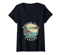 Womens Niagara Falls, Ontario, Toronto & The Canadian Flag V-Neck T-Shirt